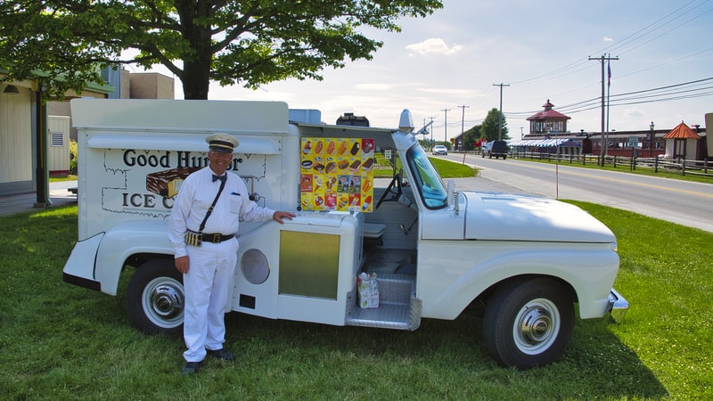 A restored Good Humor Truck and man dressed as the Good Humor Man. Photo by Greg Kelton, Dreamstime. A memory of childhood excitement when the Good Humor Truck came to the neighborhood: from hearing the bells to enjoying the "heavenly treat."