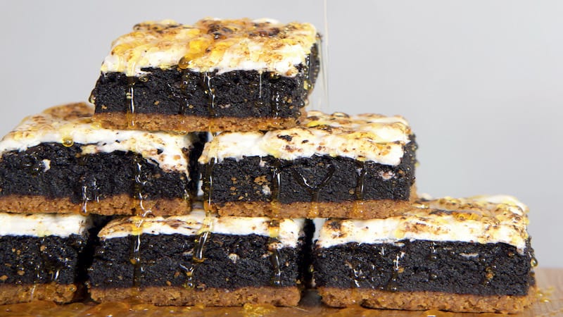 Hot Honey S'mores Brownies from the "Hot Honey Cookbook" by Ames Russell of AR's Hot Honey