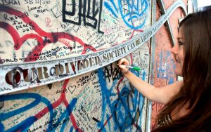 Writing on Belfast's Peace Wall. In Rick Steves’ Europe, the travel writer examines the context of several significant European walls: built in times of mistrust and danger, torn down to be displaced by interdependence and empathy. In Rick Steves’ Europe, the travel writer examines the context of several significant European walls: built in times of mistrust and danger, torn down to be displaced by interdependence and empathy. Image by Dominic Arizona Bonuccelli. Image