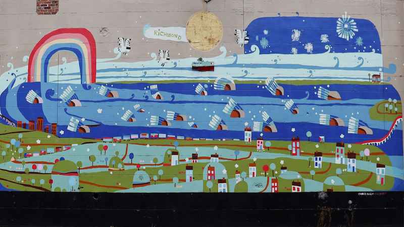 Richmond mural. Image from Richmond Street Art Festival website, https://www.rvastreetart.com/2022-festival. Traditional German festival to Afrikana films, vegans, street art, and liquid spirits: in this week’s “What’s Booming: Talk About Diversity!”