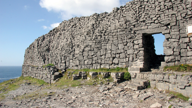 On the Aran Islands: At the prehistoric fortress of Dun Aengus, the dramatic west cliffs of Ireland meet the turbulent sea as Europe comes to an abrupt end.