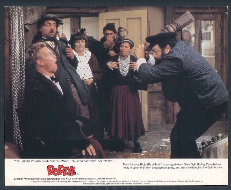 Paul Smith portrayed Bluto, rather than Brutus, in the 1980 Popeye feature film.