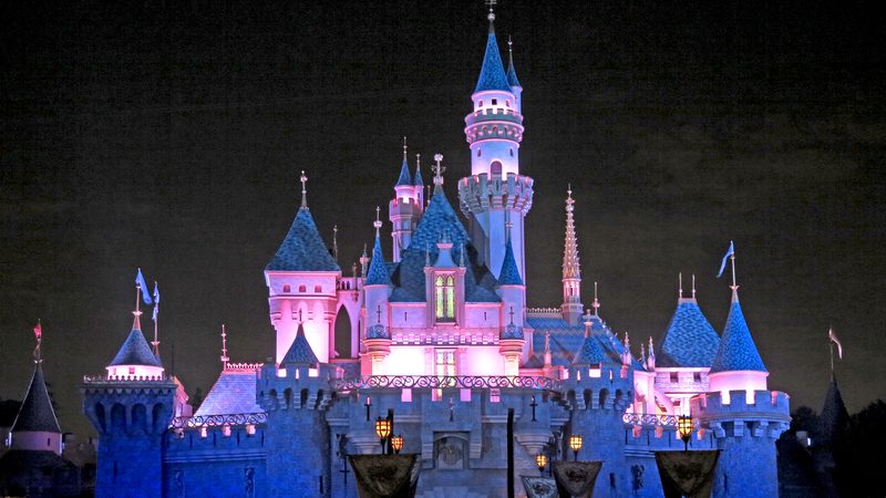 The Cinderella castle at Disneyland in California after dark. After a childhood of making Disney memories, R. G. Begora made his first visit to Disneyland at the age of 59, with unexpected results. Image