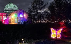 Lewis Ginter Botanical Garden GardenFest of Lights. Celebrate the season with holidays happenings 2022 in Richmond, Virginia: sacred music, jolly Santa, sparkling lights, heartwarming plays. Image