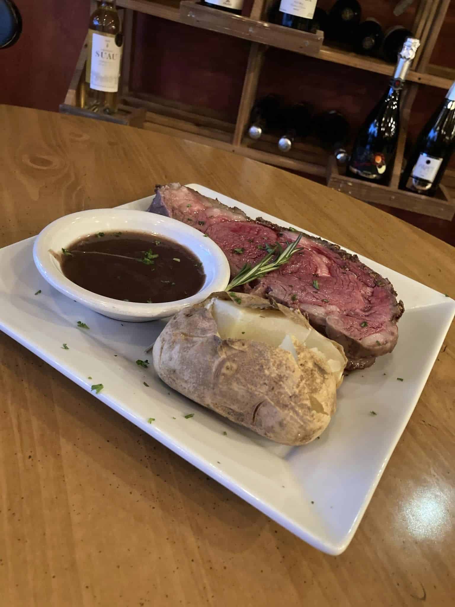 Prime rib at Obrigado. Richmond food and travel writer Steve Cook takes us to two delicious small town dining experiences in Central Virginia: Krecek Kakes in Orange County and Obrigado in Louisa County.