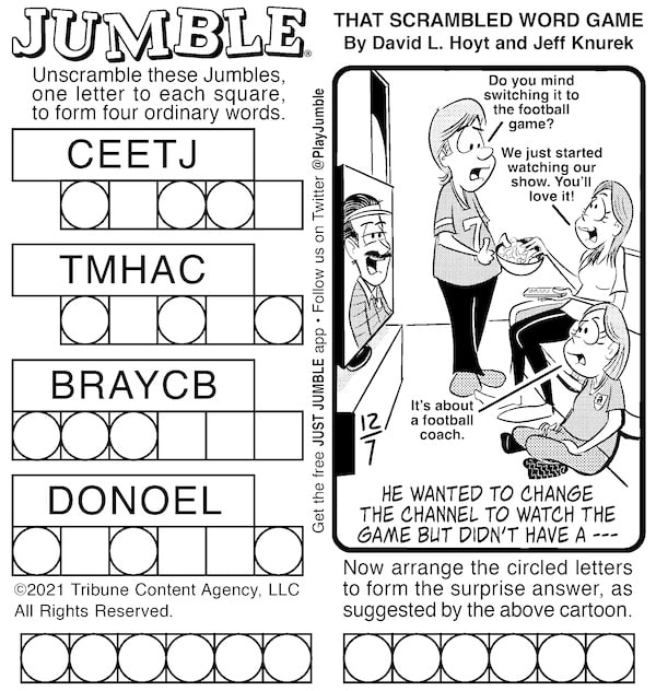 Classic Jumble puzzles with cats and channels