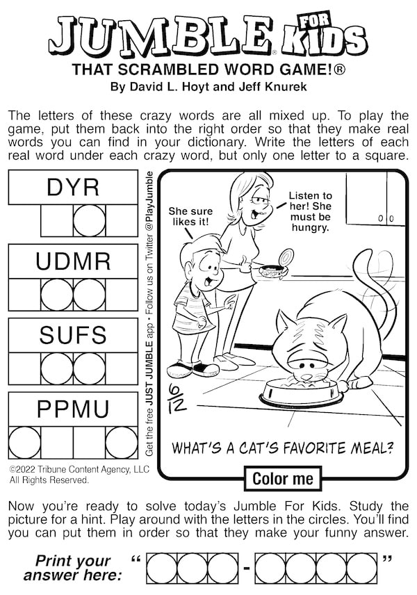 Kids jumble puzzle