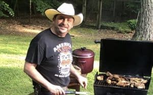 Lalo Macias grilling. A restaurant’s backstory can be as colorful as the restaurant. This is true of Richmond restaurateur Lalo Macias of Lalo’s Cocina and more. Image
