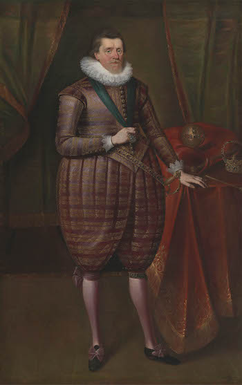 James I of the Stuart line of British monarchy, from exhibition "Reign and Rebellion"