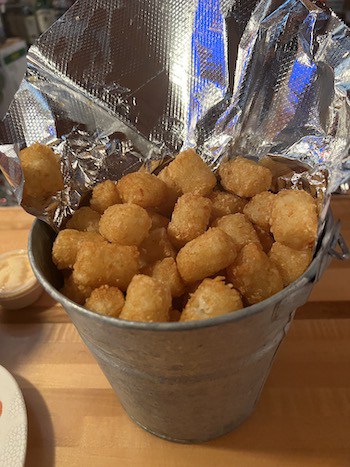 a big basket of Tater Tots at Sticky Rice in Richmond, Virginia