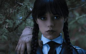 Wednesday Addams and Thing, screenshot from the Netflix TV series, 