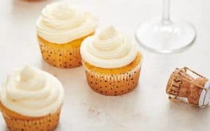 French 75 Cupcakes, based on the classic cocktail, are light and sweet with a boozy punch from Champagne and gin from cake to frosting. Image