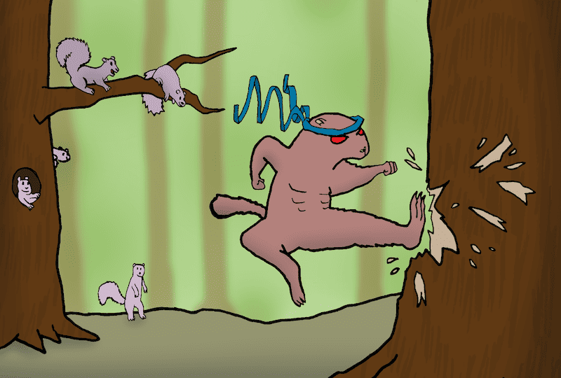 January 2023 Boomer cartoon caption contest - woodchuck kicking a tree