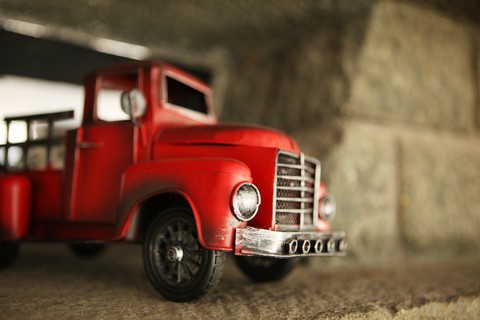 old red toy fire truck by 123elis. For article on memories of a 'bad boy'