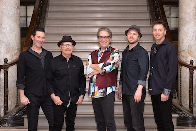 Gary Lewis, center, with today's Playboys from left Mike Gladstone, Nick Rather, Willy O'Riley, Bobby Bond. Provided by Gary Lewis