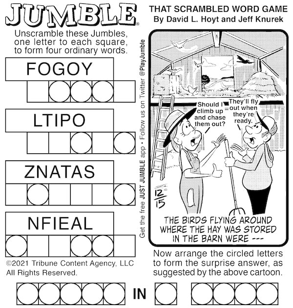 Jumble Classic: with pesky birds in a barn as the clever clue