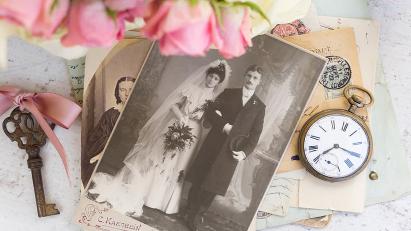 old family photos plus pink roses, an old key, and a pocket watch. By Neirfy. When Doreen Mary Frick first saw an old photograph of a young 1900s lady, she was immediately drawn to her. She discovered the woman’s identity, and her story, and shares with Boomer readers the story of Mary Jane, her grandmother.