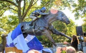 Secretariat unveiling in 2019 in Kentucky. To accompany this week's What's Booming: Horsing Around Image