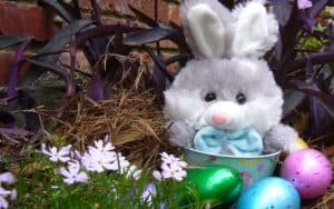 An Easter bunny, basket, and colored eggs. Some holidays are easy to understand. Not so with Easter. Nick Thomas recalls childhood Easter mysteries, which he has yet to solve. Image