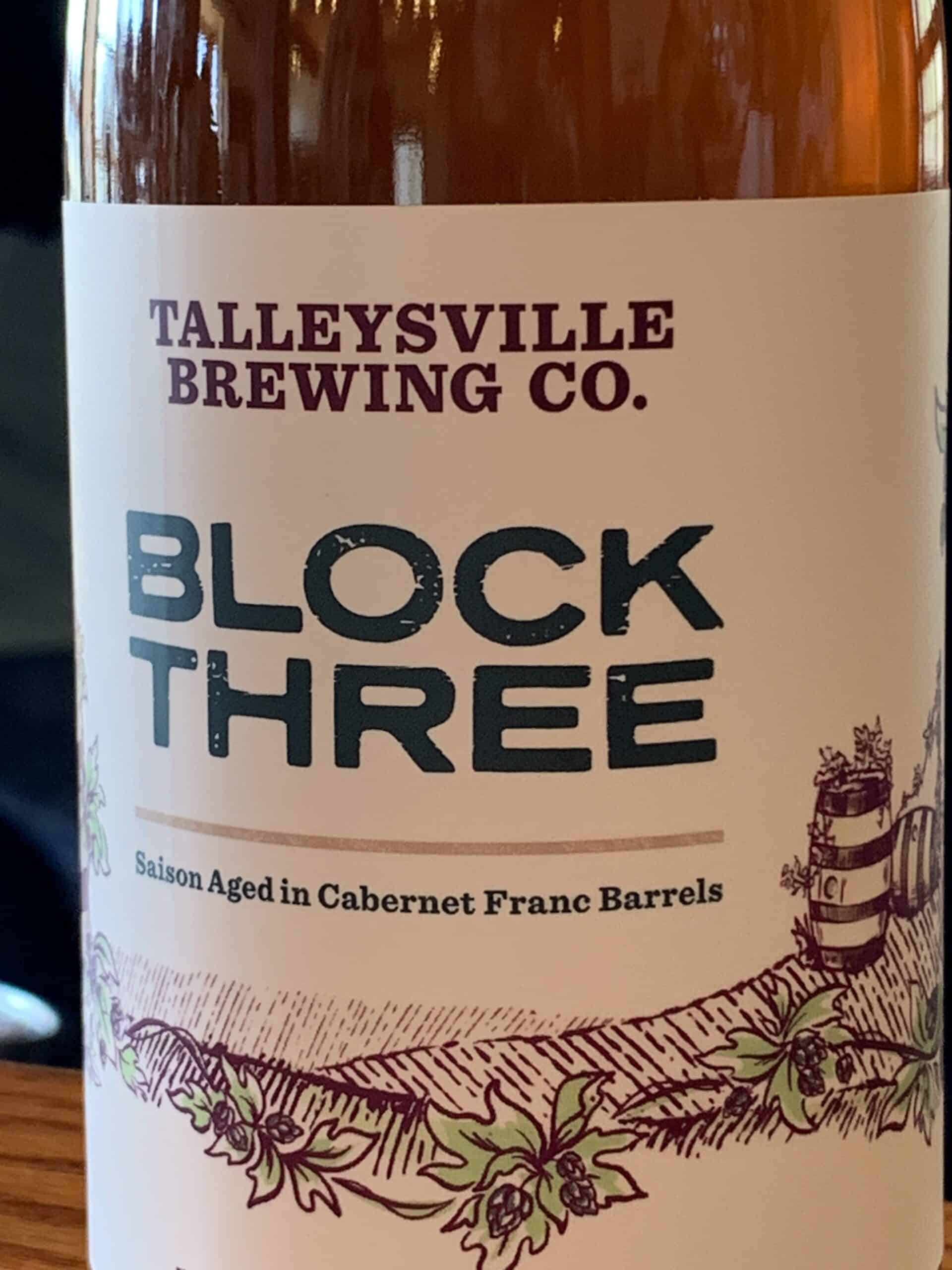 Beer from Talleysville Brewing Co. at New Kent Winery, a saison aged in Cabernet Sauvignon barrels