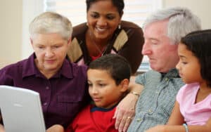Three generations of a family around a laptop. From Rmarmion. This week’s Jumbles feature riddles and stitches. Unscramble the words and the funny bonus answer with a Jumble for Kids and the classic. Image