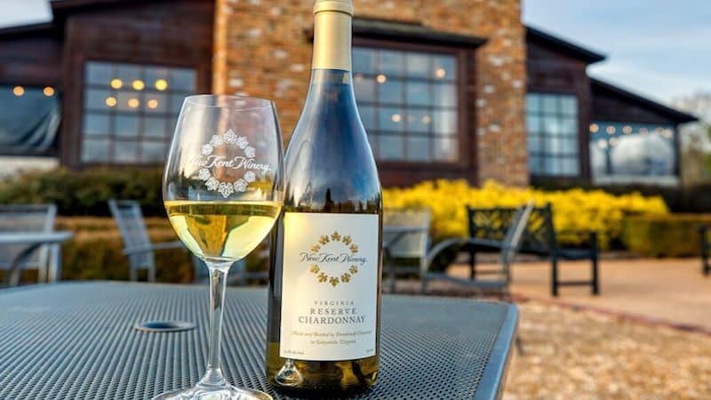 New Kent Winery wine and bottle, image courtesy of the Virginia Peninsula Wine Trail. Image