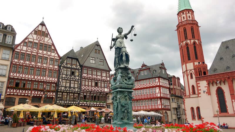 Frankfurt's Romerberg Square looks old, but the half-timbered buildings were rebuilt in 1983, four decades after bombs destroyed the originals during World War II. “For years, Frankfurt was a city to avoid … but today, its energy makes it worth a look,” says travel writer Rick Steves, sharing highlights of what makes a visit to modern Germany in Frankfurt worthwhile. Image