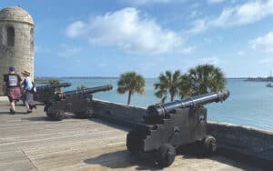 Castillo in St. Augustine, with cannons pointed out to the waterway Image