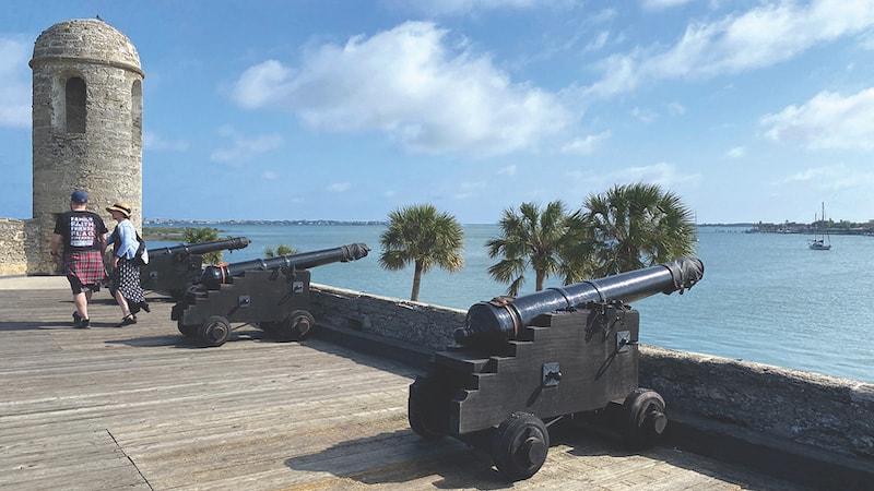 Castillo in St. Augustine, with cannons pointed out to the waterway