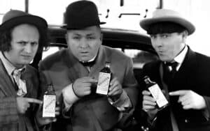 The Three Stooges, Larry, Curly, Moe, in the 1937 short Dizzy Doctors - Columbia Pictures. 