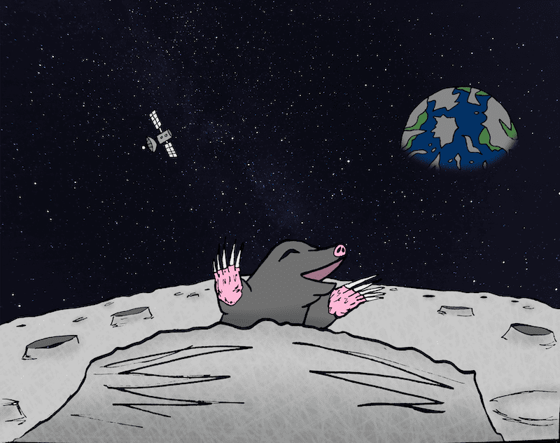 A mole on the Earth's moon for the Boomer June 2023 cartoon caption contest 