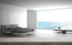 minimalist bedroom, with no decorations, from ArchitectureVIZ. A woman operates in compulsive decluttering mode and accuses her fiancé of hoarding. Can they really live together? See what “Ask Amy” says. Image