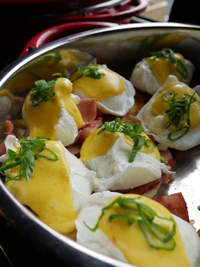 Eggs Benedict at The Park for food, at the Sunday brunch in Richmond, Virginia