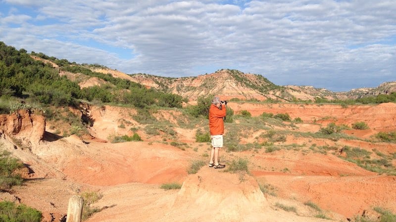 The avid hiker-photographer in Palo Dura Canyon in Texas.