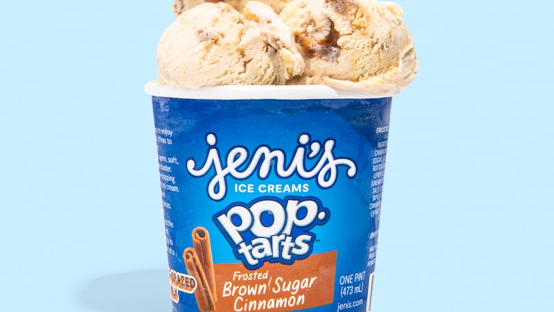 Jeni's Splendid Ice Creams pairs two delicious, nostalgic sweet treats in Frosted Brown Sugar Cinnamon Pop-Tarts Ice Cream, launching June 22, 2023.