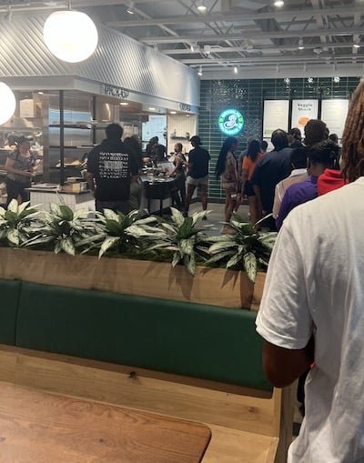 Line at Shake Shack Richmond in the days after it opened in June 2023.