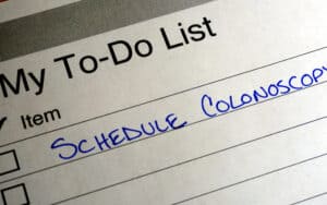 a to-do list with a reminder to schedule colonoscopy, from Wirestock. Who is at risk for colon cancer, who should be screened, and what are the screening options? Dr. Johanna Chan of the Mayo Clinic has answers. Image