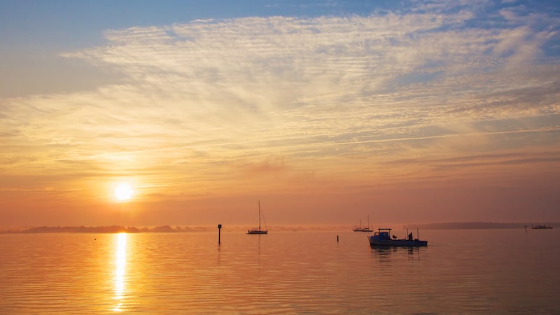 sunrise over the Chesapeake Bay, by David Kay.