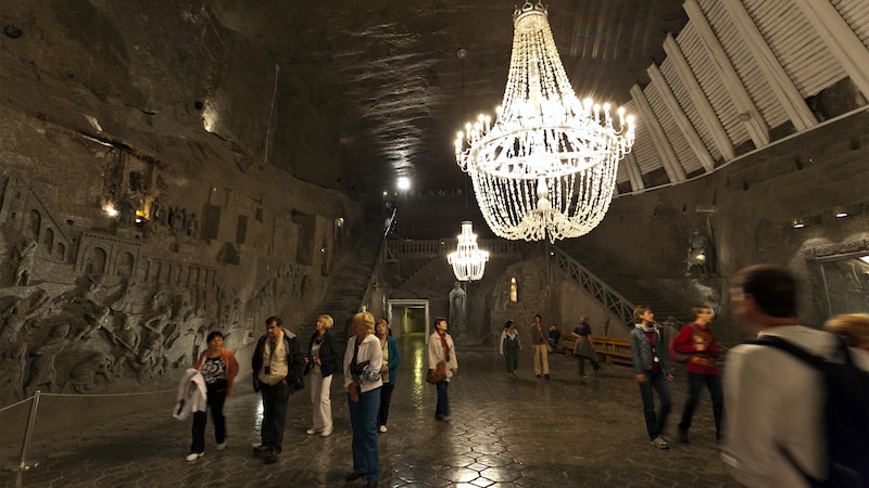 Just outside Kraków, the Wieliczka Salt Mine is filled with salt sculptures – and tourists. Rich in historic and contemporary gems, Kraków, Poland, is grand but folksy.