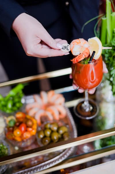 The St. Regis Washington, D.C.’s signature restaurant, Alhambra, offers a Bloody Mary Cart, serving the cocktail made to order tableside.