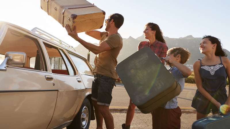 family road trip, from Monkey Business Images. For article on snack options for road trips