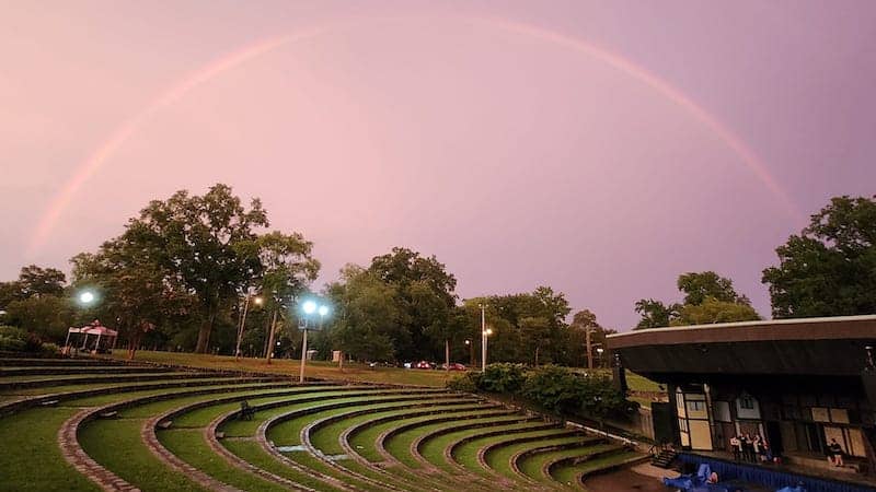 Dogwood Dell with rainbow for What's Booming August 24 to 31