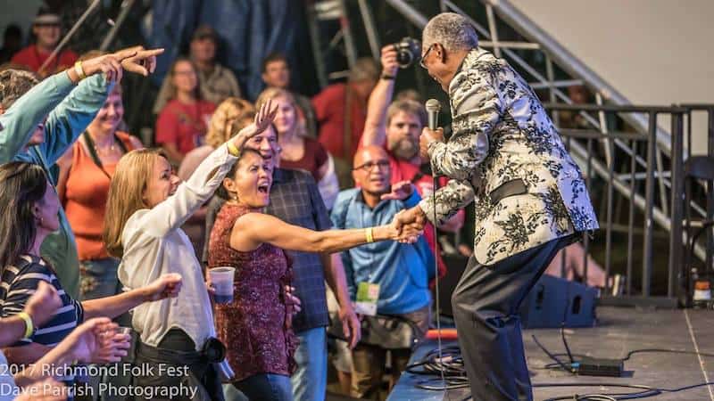 Performer and fans at the real Richmond Folk Festival. Photo by Dave Parrish Photography.