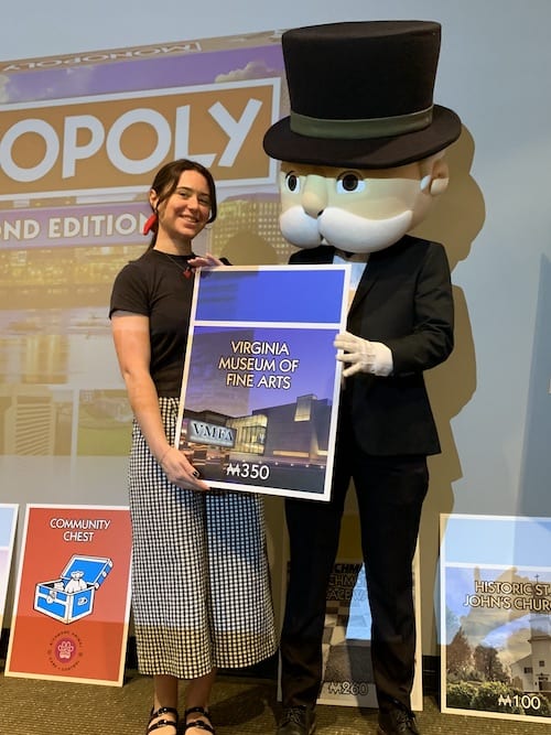 Virginia Museum of Fine Arts displays it space card in the MONOPOLY: Richmond Edition game