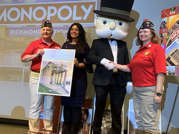 Representatives of the Virginia War Memorial in the new MONOPOLY game