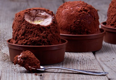 Cocoa-dusted tartufo gelato treat. Image by Tanyushik