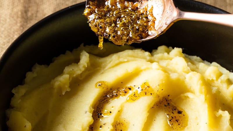 Dairy-free olive oil mashed potatoes are smooth and flavorful without the heaviness of butter or cream. Fruity, floral extra-virgin olive oil added flavor and kept the potatoes silky. Top the mashed potatoes with extra olive oil, lemon zest, and black pepper.