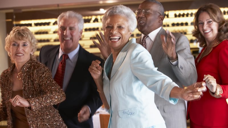 senior couples dancing, by Monkey Business Images. These five tips for those over 50 can help you be healthier and happier as the years tick by.