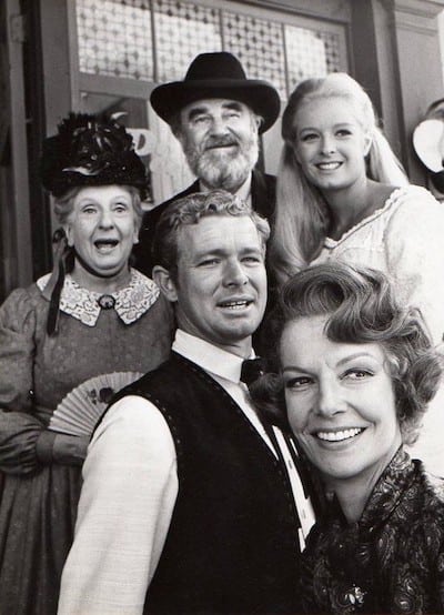 Cast of Pistols 'n' Petticoats, Carole Wells top right, Ann Sheridan bottom right - CBS publicity photo