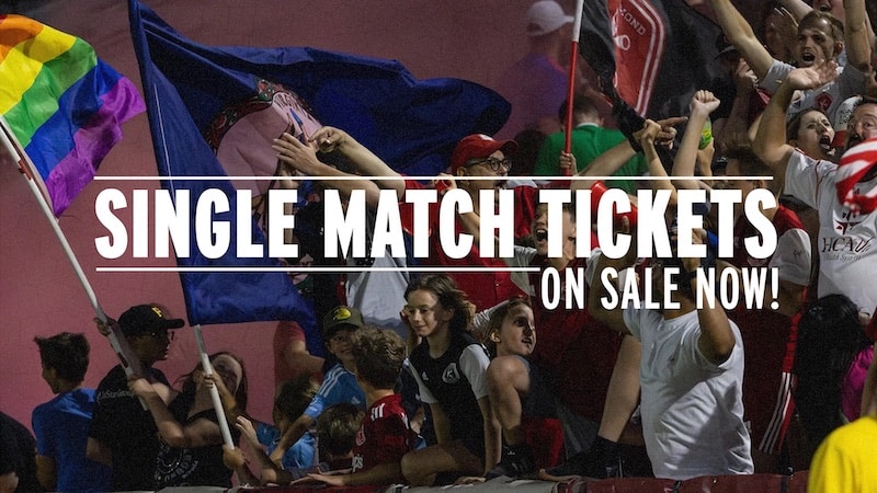 Richmond Kickers single match ticket banner, on sale February 8 2024 and after